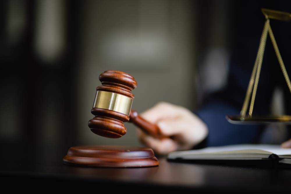 A judge holding a gavel